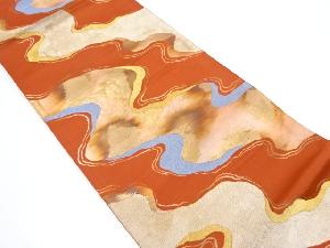 アンティーク　引き箔流水模様織り出し袋帯(材料)